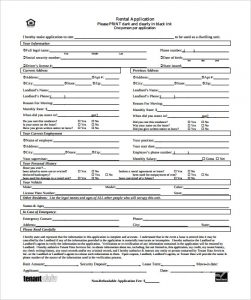 generic rental application generic standard rental application template pdf