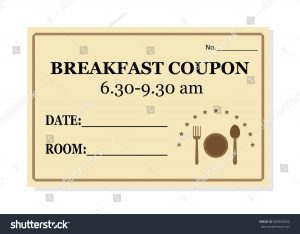 gift tag template free stock vector breakfast coupon template for hotel isolated on white background vector