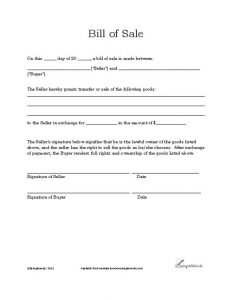 gifting letter template bill of sale