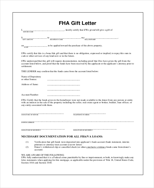 gifting letter template