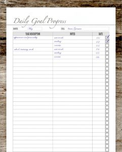 goal tracker template daily goal tracker template download