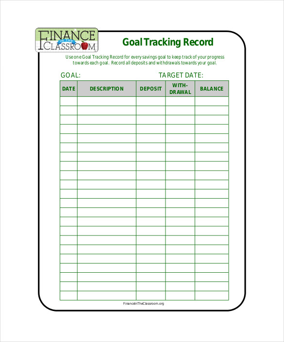 goal tracker template