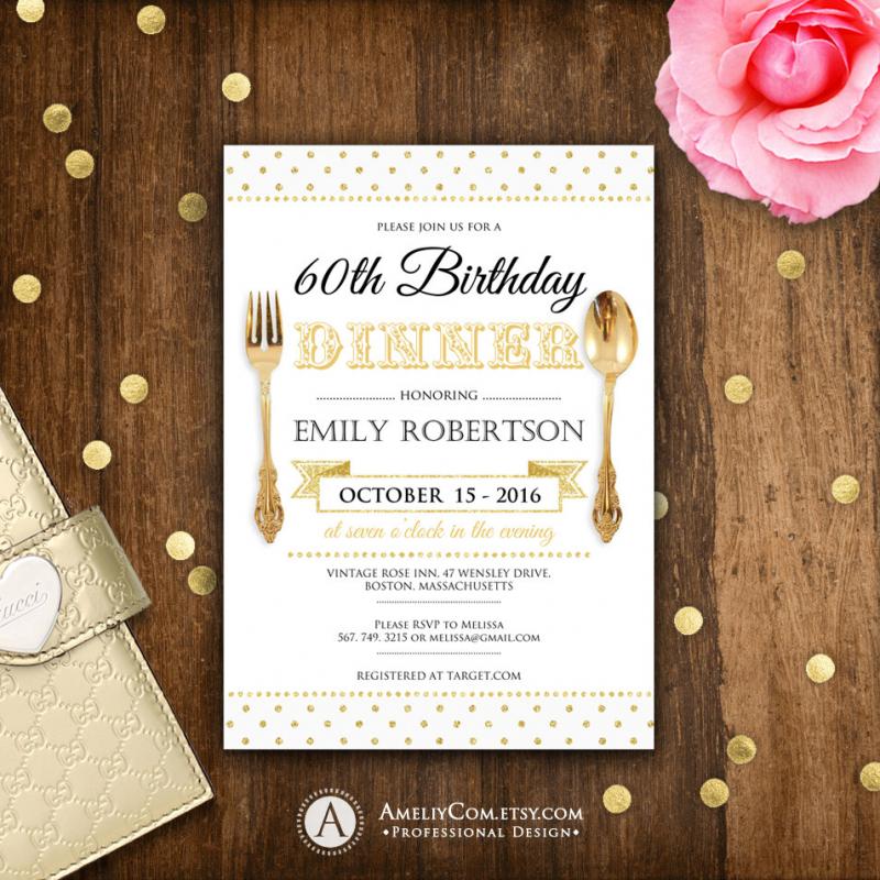 golden birthday invitations