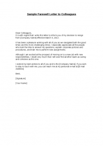 goodbye email to coworkers after resignation sample farewell letter to colleagues