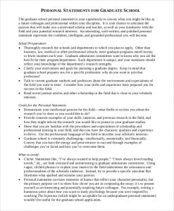 grad school personal statement examples graduate school personal statement example
