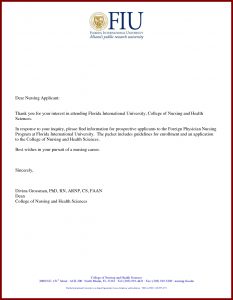 graduate school letter of intent sample sample application letter for nursing school admission