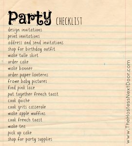 graduation party checklist plan a birthday party checklist