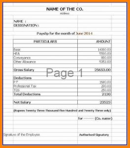 graphic design invoice salary statement format in excel