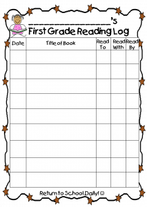 guided notes template reading log page