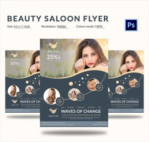 hair saloon websites flat style beauty salons advertising psd flyer