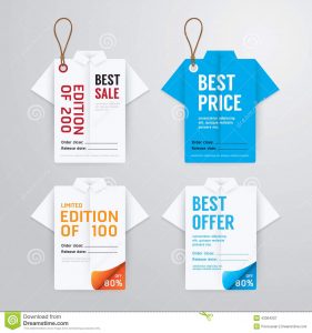 hang tag template sale banners price tag paper card template shirt origami collection vector