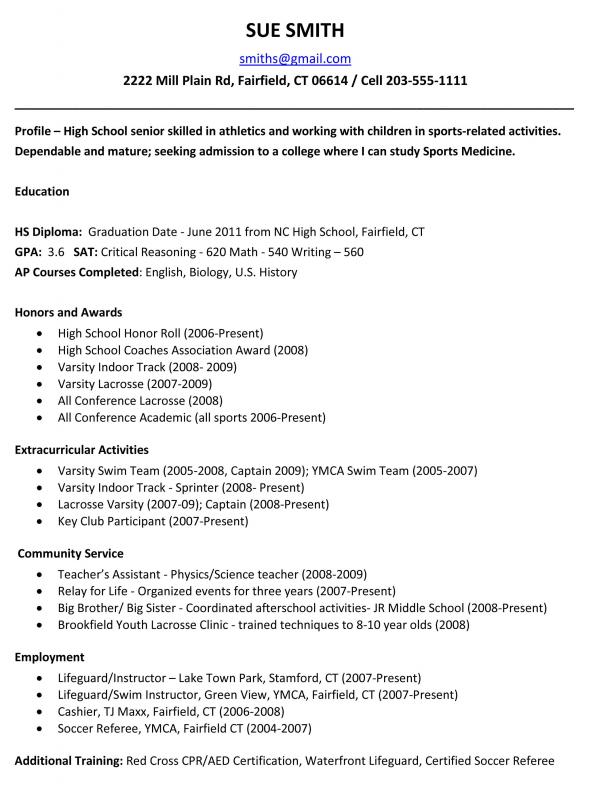 high school resume templates