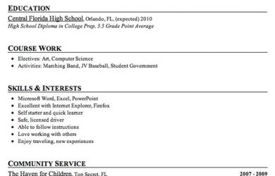 high school student resume template high school resume example