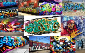 hip hop flyer graffitti mood board