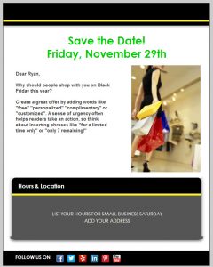 holiday newsletter template black friday template