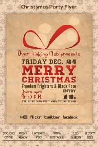 holiday party flyer christmas holiday event flyer template xmas retro vintage grunge typography