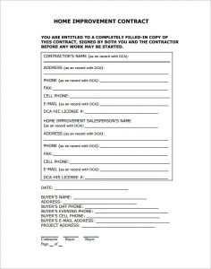 home improvement contract home improvement contract sample pdf download