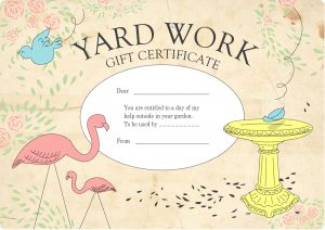 homemade gift certificates gift certificate yardwork