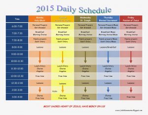homeschool schedule template daily schedule to share page