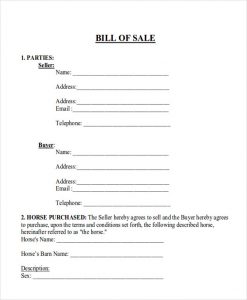 horse bill of sale horse bill of sale with payments