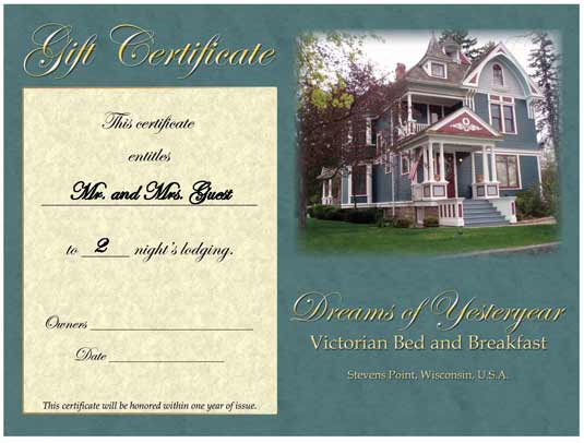 hotel gift certificates