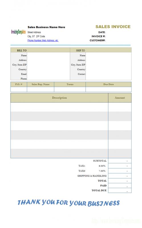 hourly invoice template