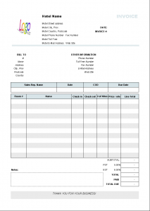 hourly invoice template hotel bill sample format in word