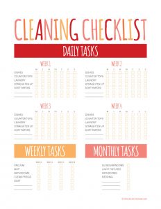 house cleaning price lists cleaning checklist