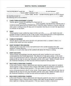 house rental agreement monthly house rental agreement