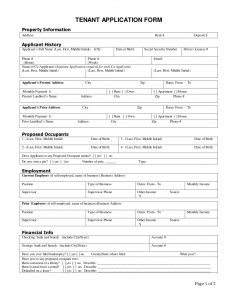 house rental agreement template sample tenant application