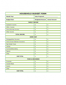 household budget template printable blank household budget form l