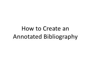 how to create an annotated bibliography how to create an annotated bibliography
