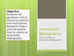 how to create an annotated bibliography slide