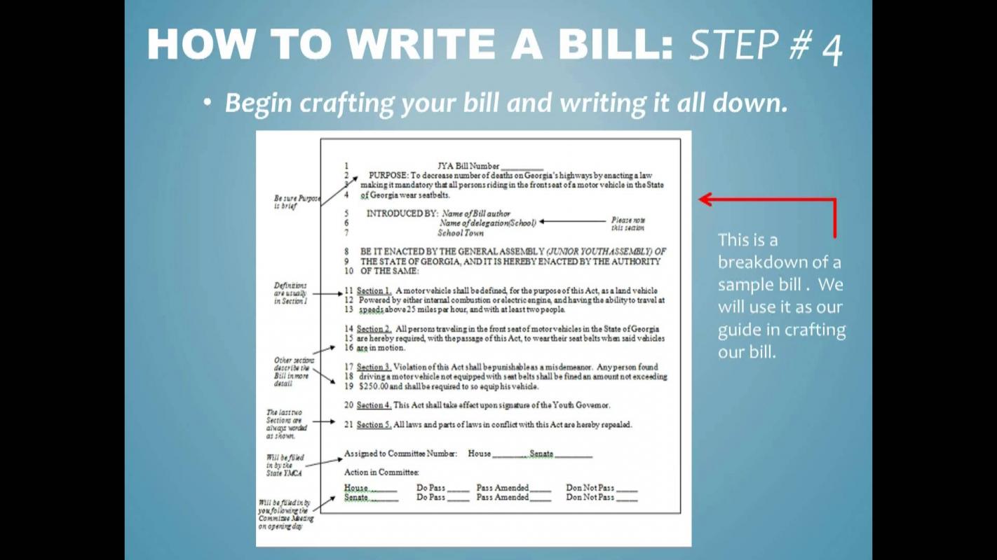 how to write a bill