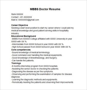 how to write a doctors note mbbs doctor resume template