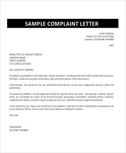 how to write a formal complaint letter formal complaint letter