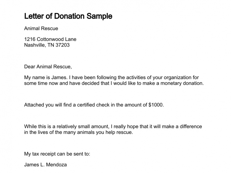 how to write a letter asking for donations