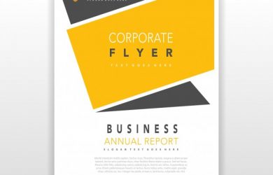 how to write a letter head yellow coporate flyer design