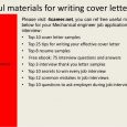 how to write a letter of application mechanical engineer cover letter