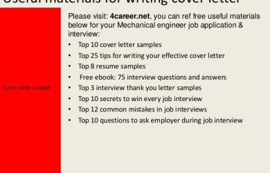 how to write a letter of application mechanical engineer cover letter