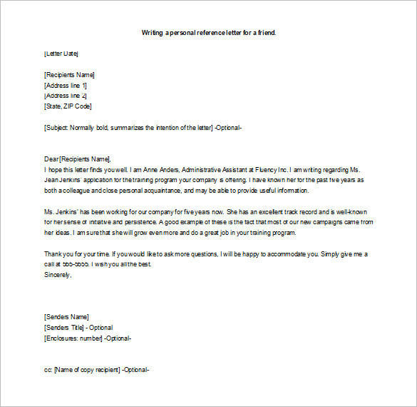 how to write a letter of recommendation for a friend