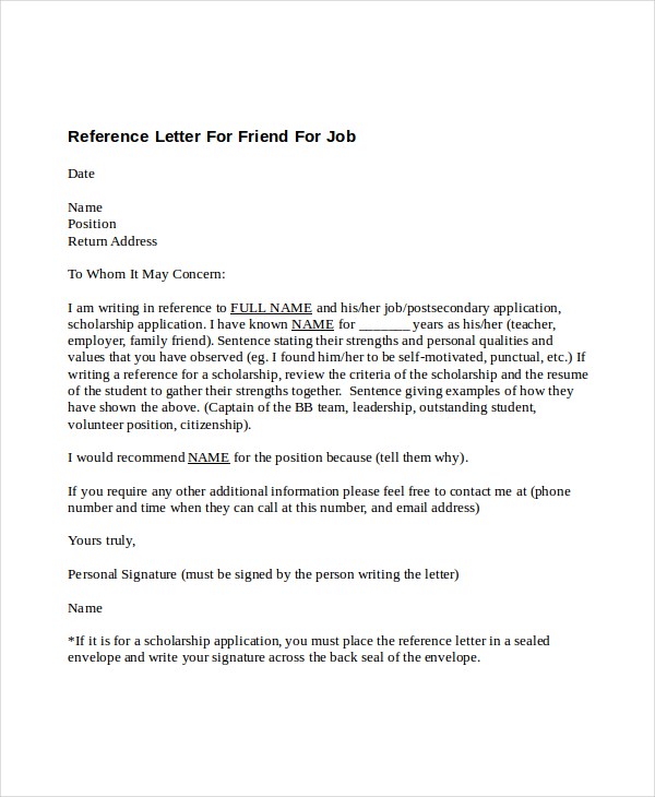 how to write a letter of recommendation for a friend