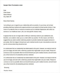 how to write a termination letter sample client termination letter