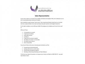 how to write an application workspace automation job advertisement e