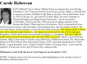 how to write an obituary for mother roberson obituary notice