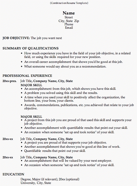 hybrid resume template