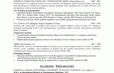 hybrid resume template sample resume entertainment executiveb