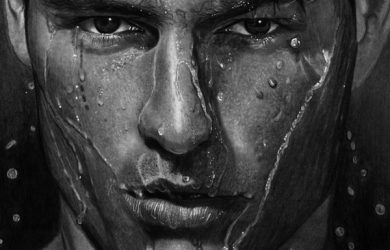 hyper realistic drawing wet man water realistic pencil drawing by vengeance