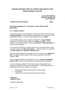 immigration letter of support for a family member immigration invitation letter sample invitation letter uk visa application