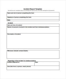 incident report sample sample incident report form
